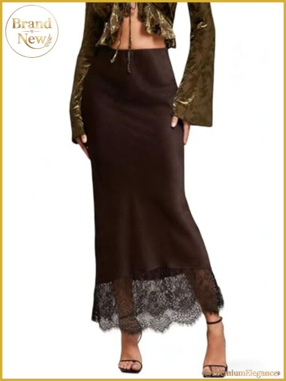 Women's Maxi A-line Skirt Lace Trim Mermaid Fairycore Vintage Cocktail